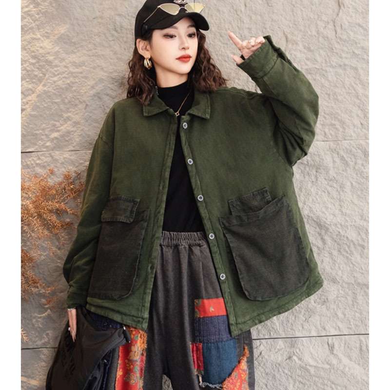 Y2Kファッション オーバーサイズコーデュロイジャケット