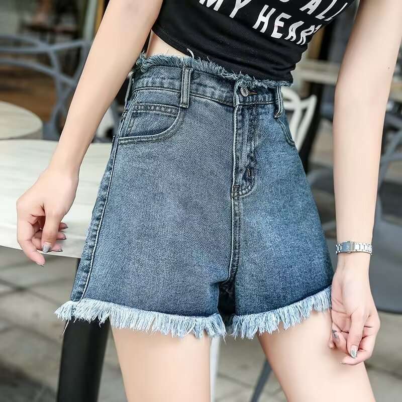 Y2Kファッション フリンジデニムショートパンツ