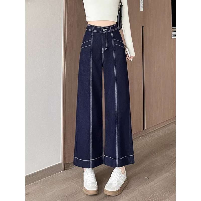 Y2Kファッション ハイウエストワイドデニムパンツ