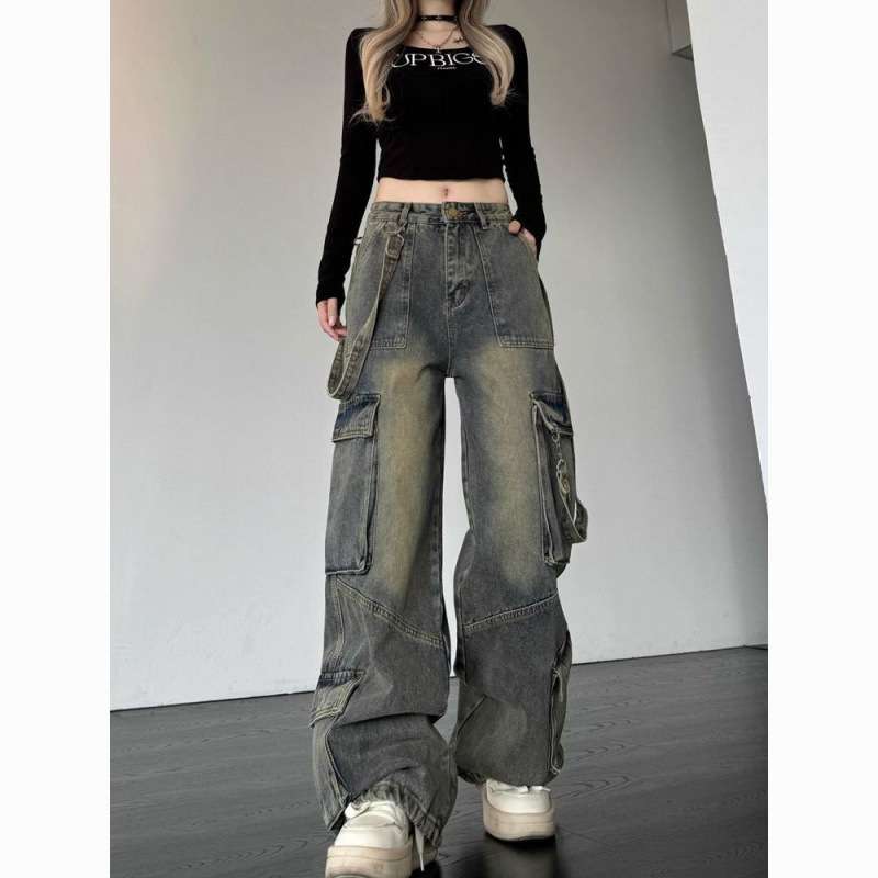 Y2Kファッション ワイドカーゴパンツ