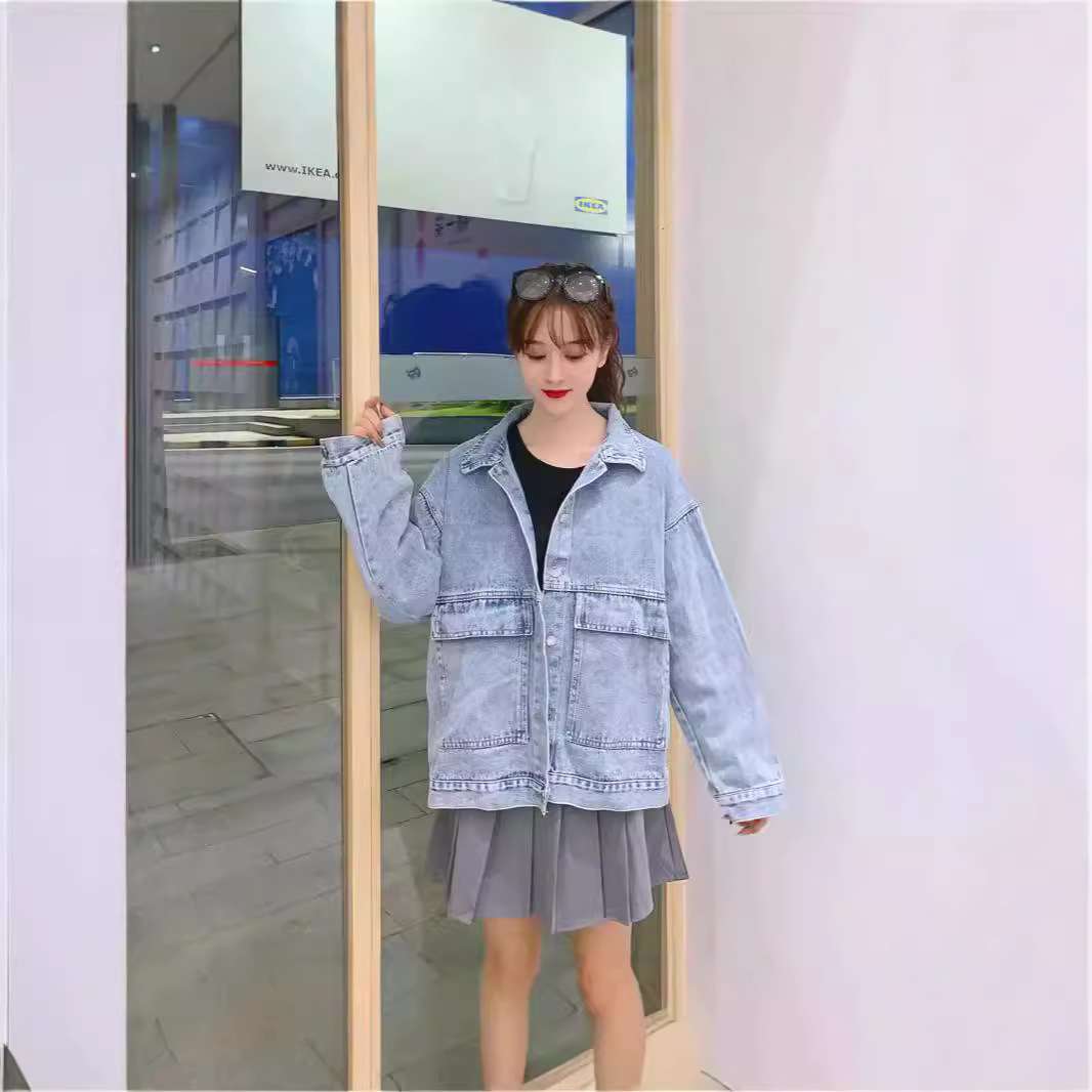 Y2Kファッション ルーズシルエットデニムジャケット