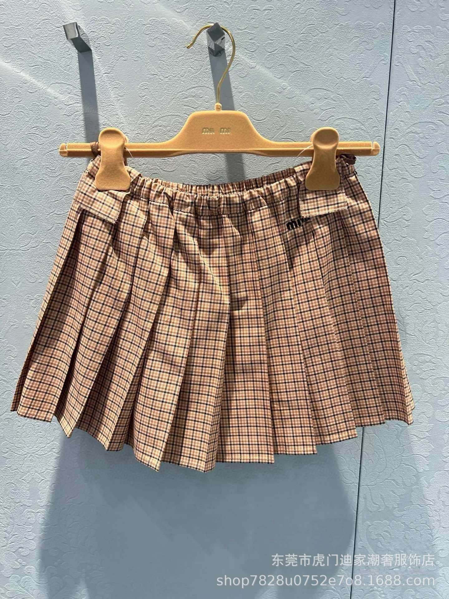 Y2Kファッション プリーツチェックミニスカート