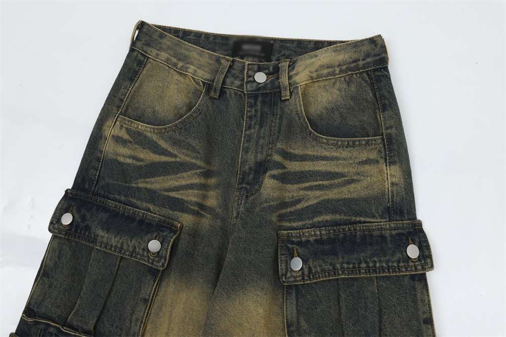 Y2Kファッション オーバーサイズカーゴデニムパンツ