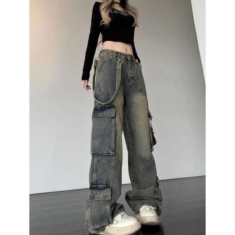 Y2Kファッション ワイドカーゴパンツ