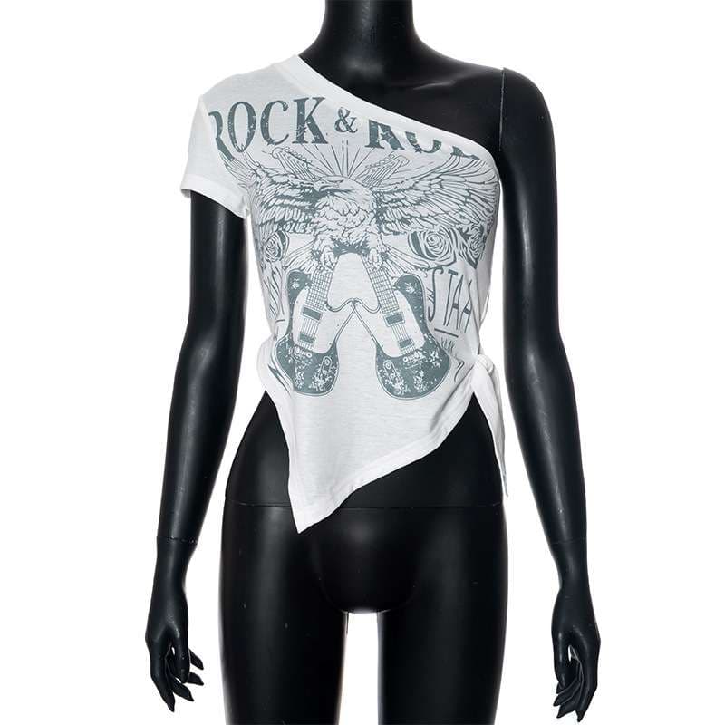 Y2Kファッション ロックスター風グラフィックタンクトップ