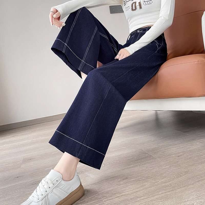 Y2Kファッション ハイウエストワイドデニムパンツ