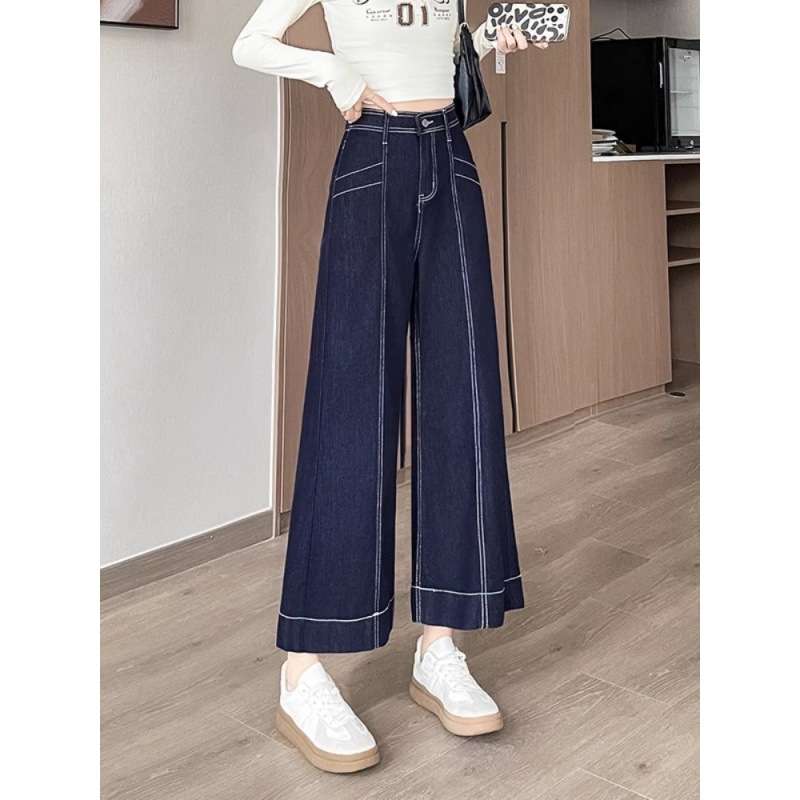 Y2Kファッション ハイウエストワイドデニムパンツ