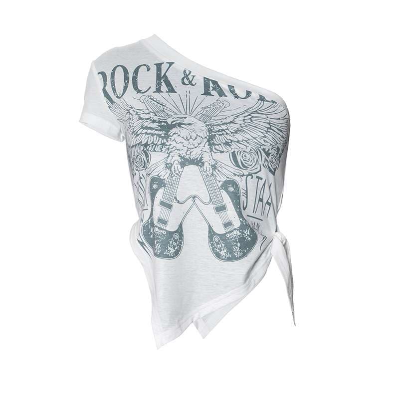 Y2Kファッション ロックスター風グラフィックタンクトップ
