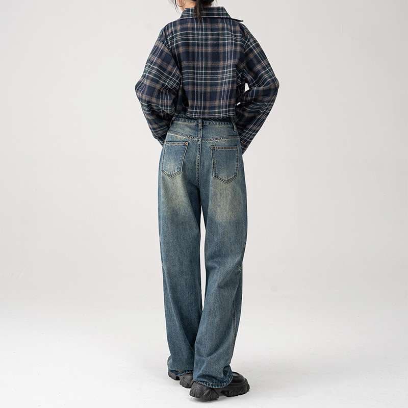 Y2Kファッション バギーデニムパンツ