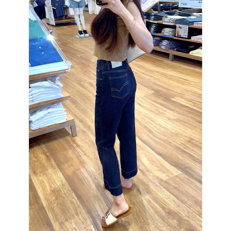 Y2Kファッション ハイウエストワイドデニムパンツ