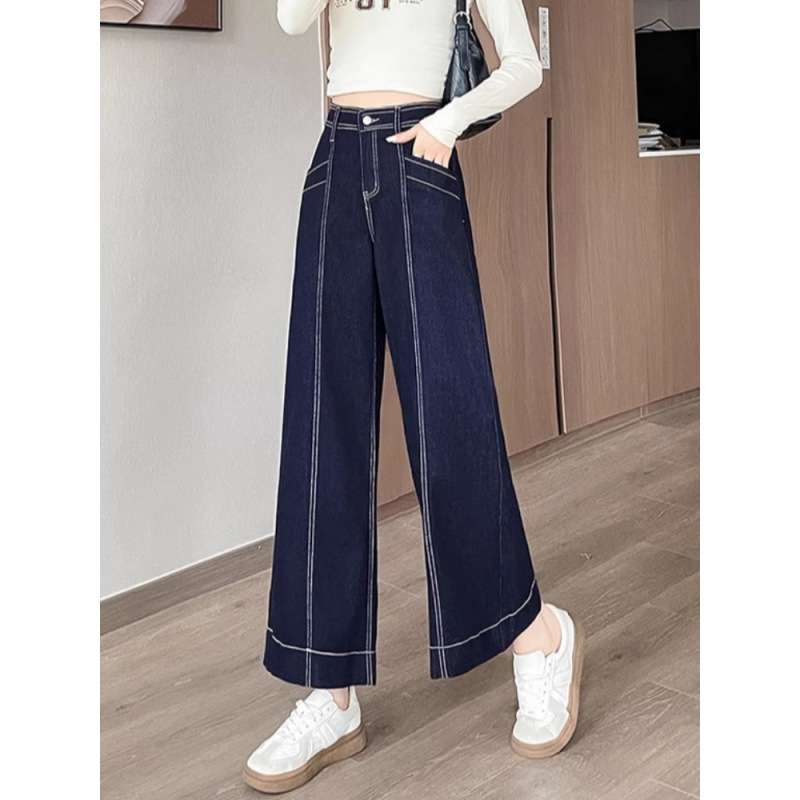 Y2Kファッション ハイウエストワイドデニムパンツ