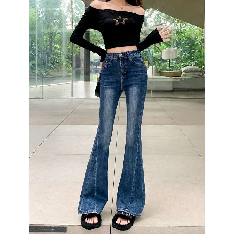 【Y2Kファッション】ヒップハグフレアデニムパンツ