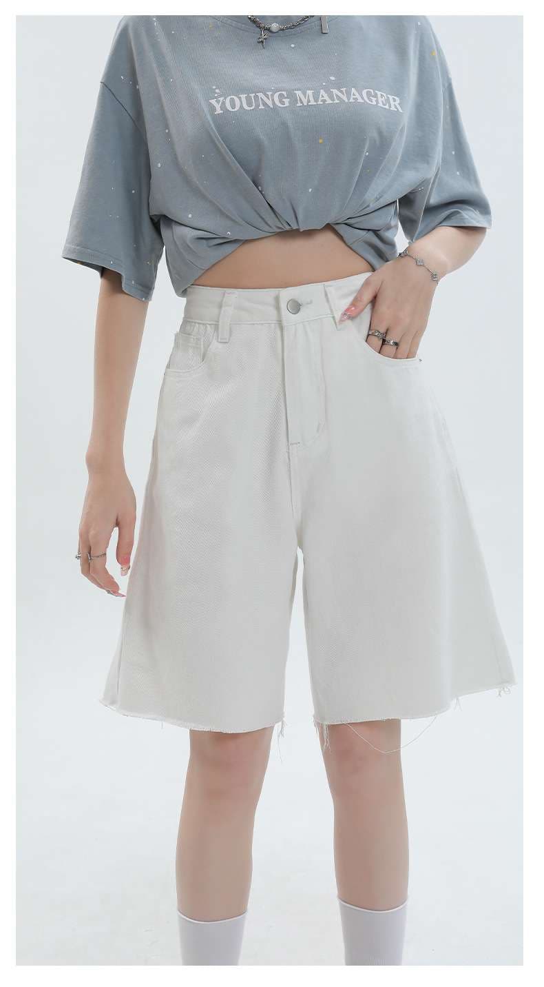 Y2Kファッション ルーズフィットデニムキュロット