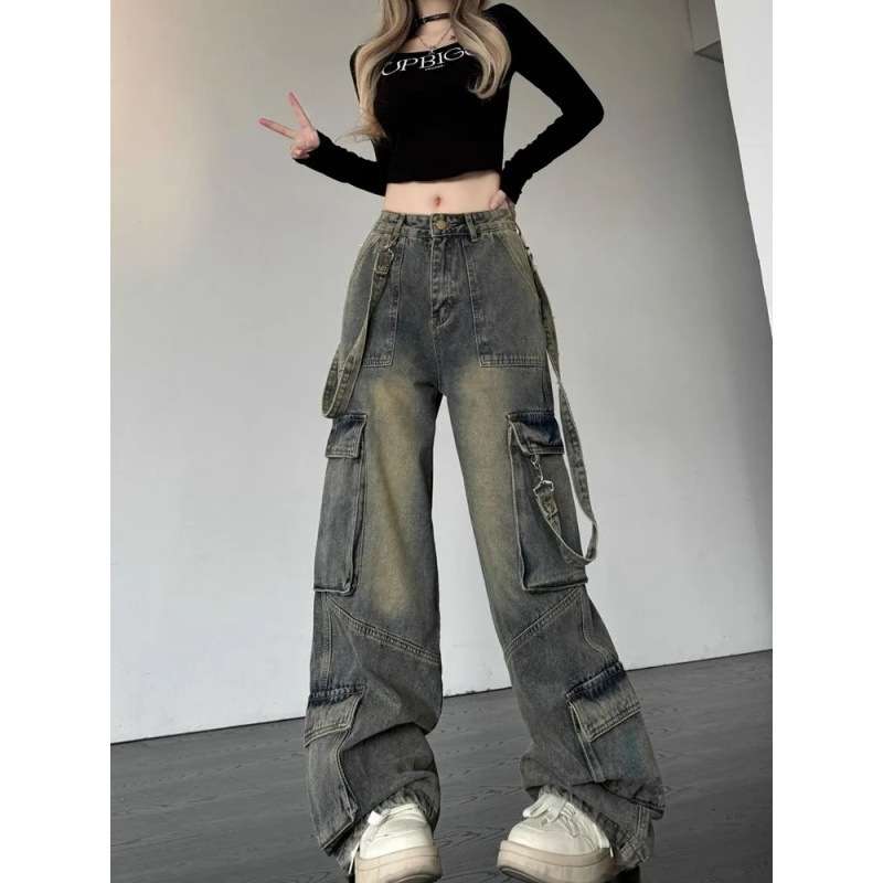 Y2Kファッション ワイドカーゴパンツ