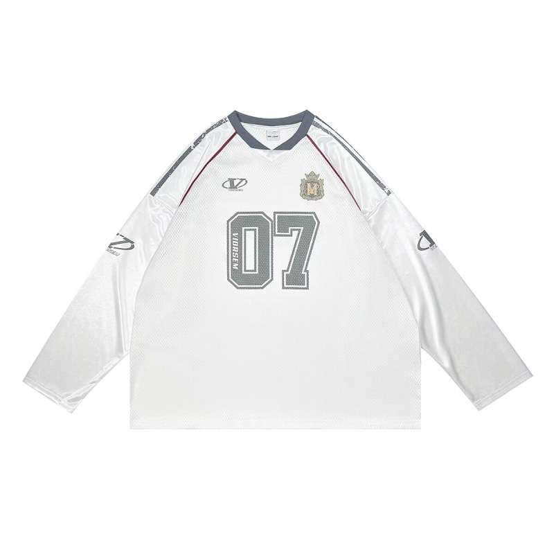 Y2Kファッション オーバーサイズメッシュゲームシャツ