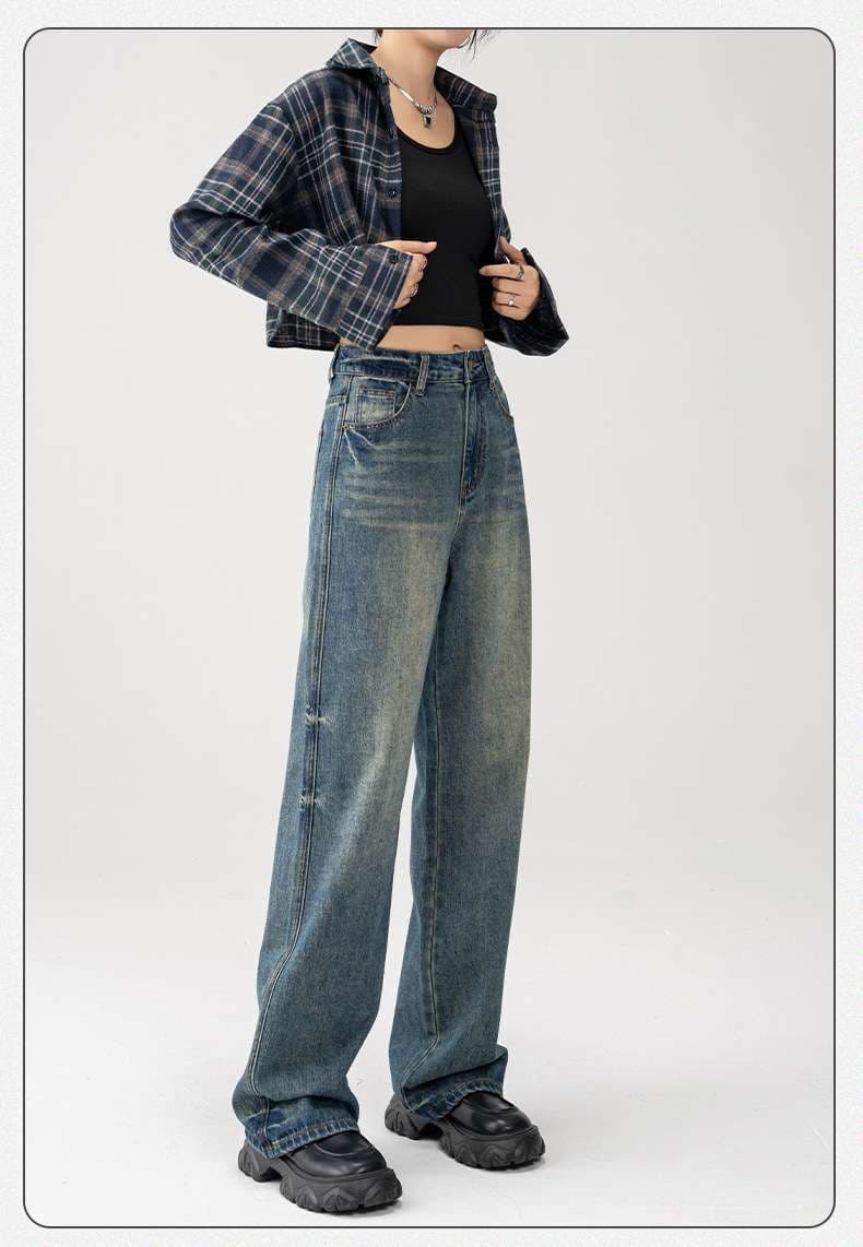 Y2Kファッション バギーデニムパンツ