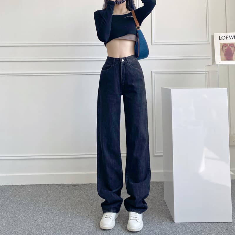 Y2Kファッション 超ロングフレアデニムパンツ