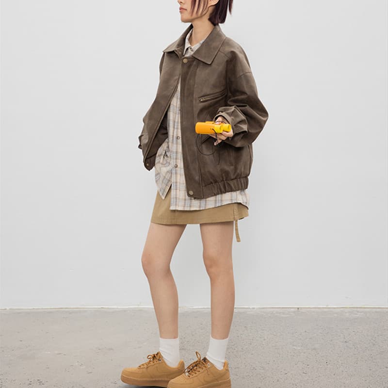 Y2Kファッション レトロブルゾン