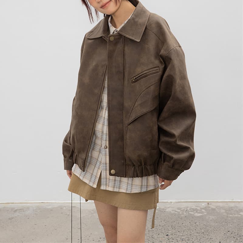 Y2Kファッション レトロブルゾン