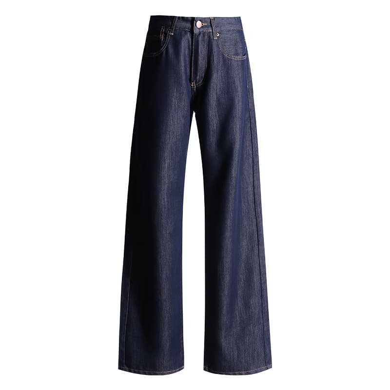 Y2Kファッション ハイウエストストレートデニムパンツ