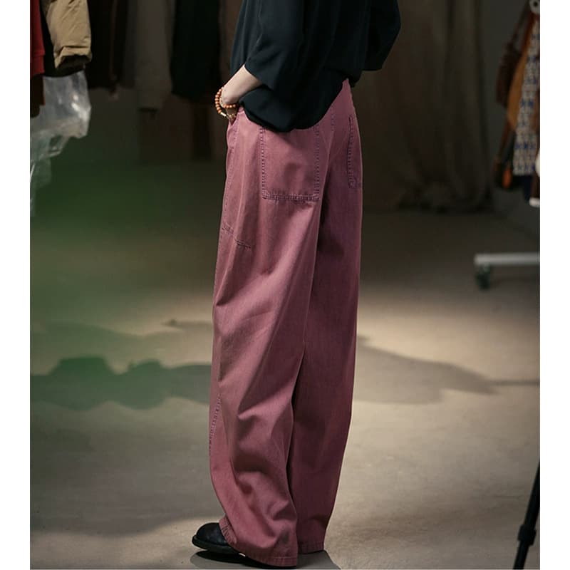 Y2Kファッション ウォッシュ加工ワイドデニムパンツ