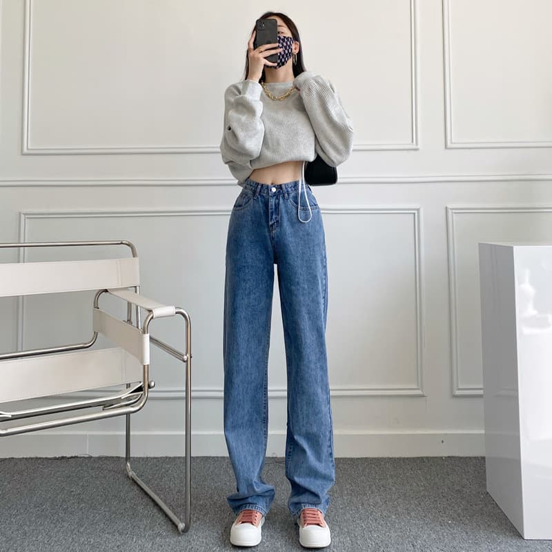 Y2Kファッション 超ロングフレアデニムパンツ
